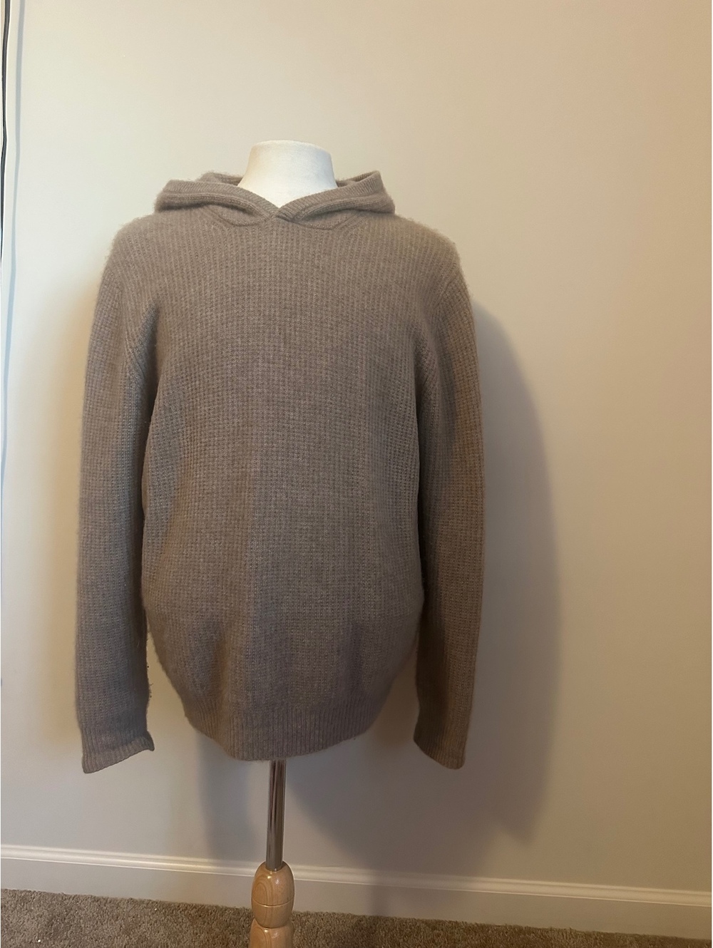 NAP Sweater Womens Large Beige Knit Cashmere Hoodie Lounge Women Sweater size L
